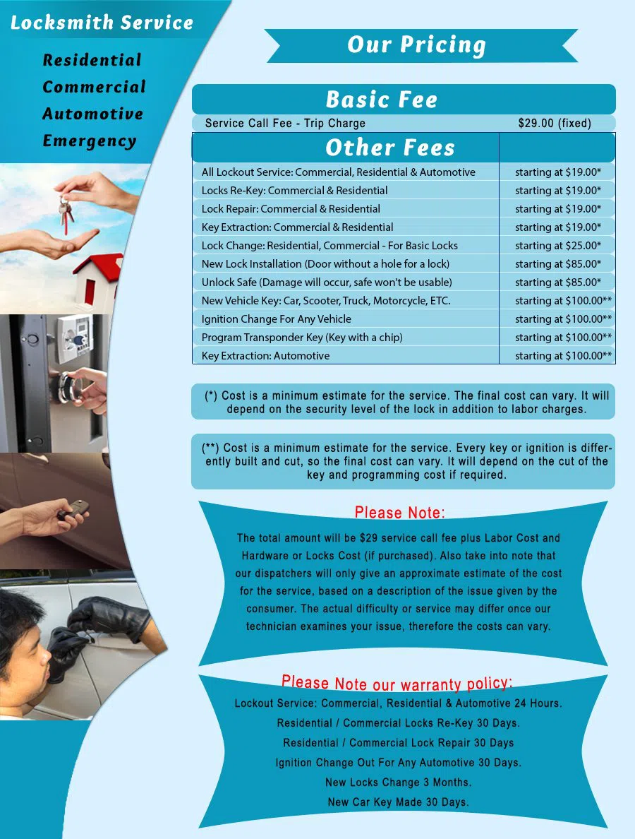 Ashburn Locksmith Service Ashburn, VA 703-270-6012 - Pricelist-1